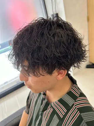 ミディアム パーマ メンズ 💈メンズ特化 美容師サキ💈のヘアスタイル