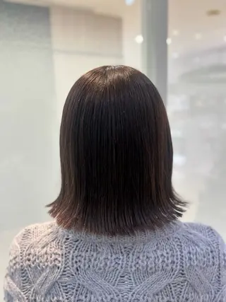 ミディアム パーマ 艶質改善/縮毛矯正 ササキナツミのヘアスタイル