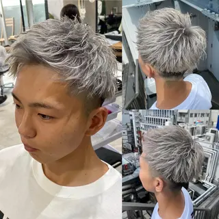 カラー メンズ R/🤎 パーマ＆ブリーチ🔥のヘアスタイル