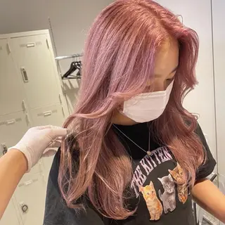 セミロング カラー パーマ ヘアアレンジ メンズ キッズ ネイル マツエク・マツパ 韓国/トレンド レイヤー【101】のヘアスタイル