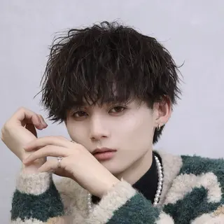 パーマ メンズ メンズ特化/パーマ/ ブリーチ/福島 千颯のヘアスタイル