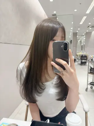 ロング 透明感カラー/似合わ せ前髪/柴田礼空のヘアスタイル