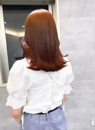 セミロング カラー ヘアアレンジ 🌷FUKA🌷 まろやかハイトーンのヘアスタイル