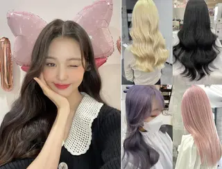 ミディアム ✨️韓国風カラー✨️ 最高級エクステ✨️のヘアスタイル