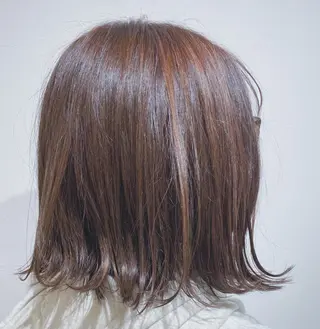 ミディアム カラー ブリーチなしWカラー /酸性ストレート河本のヘアスタイル