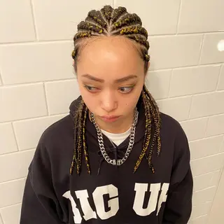 セミロング カラー パーマ ヘアアレンジ キッズ ネイル マツエク・マツパ 中元 淳のヘアスタイル