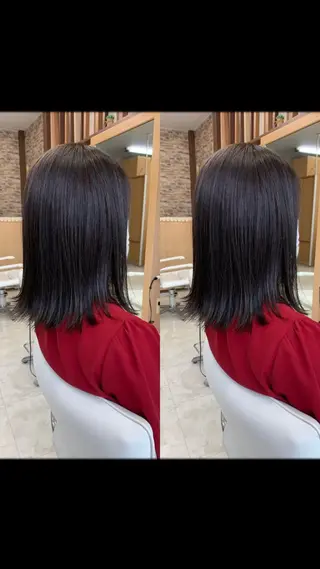 ミディアム 裾分 華子のヘアスタイル