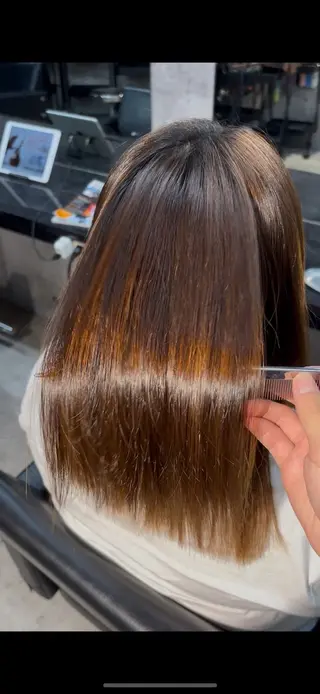 セミロング 溝渕朋也 /髪質改善ストレートのヘアスタイル