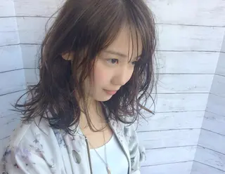 ミディアム カラー 日比 貴大/ minim hairのヘアスタイル