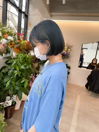 ショート カラー ヘアアレンジ ミニボブ/ブリーチ 🌈MISATOのヘアスタイル