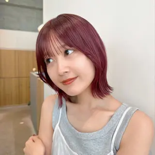 セミロング カラー 🧸🫧暖色/ボブ/ 橋本美柚🫧🧸のヘアスタイル