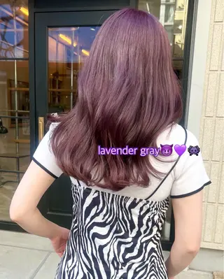 セミロング Asobi所属・透明感♡くすみカラー 🍏Haruka🍏のヘアスタイル