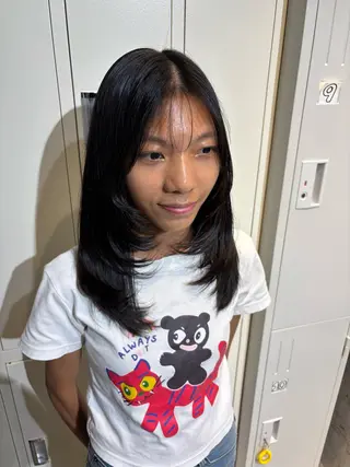 セミロング 髪質改善韓国レイヤー /カラー/miyuのヘアスタイル