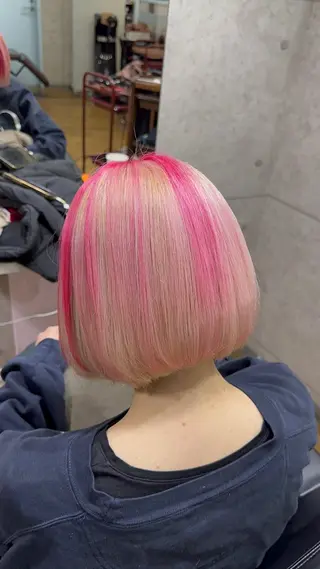 ショート カラー mEg hair creation川崎矢向店所属・✨️ハイトーン× 髪質改善アトム✨️のヘアスタイル