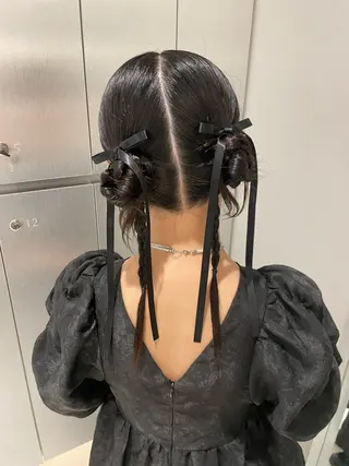 ヘアアレンジ ヘアセット🎀耳つぼ 👂💎MONAMIのヘアスタイル