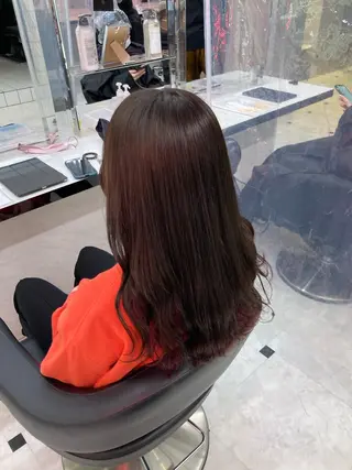 ロング カラー EMIL/上野駅近 /ブリーチ縮毛矯正のヘアスタイル
