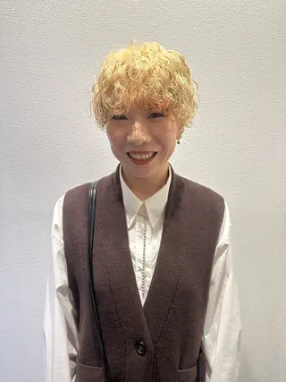 ショート カラー パーマ パーマ 大須美容師 ぱるのヘアスタイル