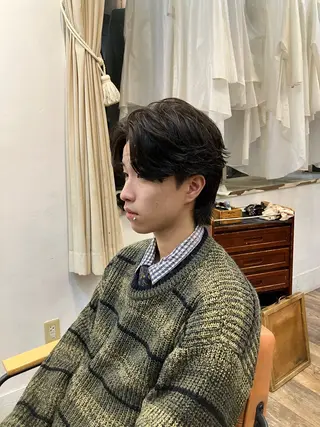 パーマ メンズ 赤木蓮/メンズ特化 パーマ/ハイトーンのヘアスタイル