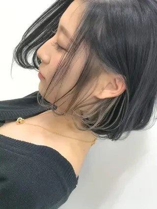 ミディアム パーマ カラー UP-PU ART  HAIRのヘアスタイル