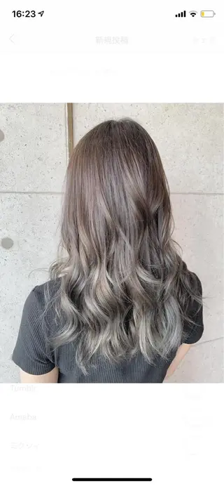 セミロング カラー 福森 みずきのヘアスタイル