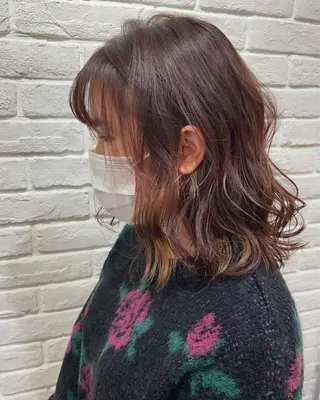 ミディアム カラー パーマ ヘアアレンジ メンズ キッズ ネイル マツエク・マツパ アイブロウ belta.🌱 安藝夏花🌻のヘアスタイル