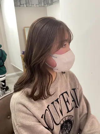 セミロング カラー Hana ♡ marshu梅田のヘアスタイル