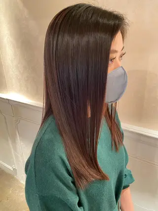 セミロング カラー 髪質改善／美髪矯正 林田和真のヘアスタイル