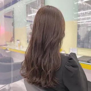 セミロング カラー ヘアアレンジ ☁️縮毛矯正✖️ 透明感☁️りくのヘアスタイル