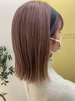 ミディアム カラー hub hair レイヤー/透明感のヘアスタイル