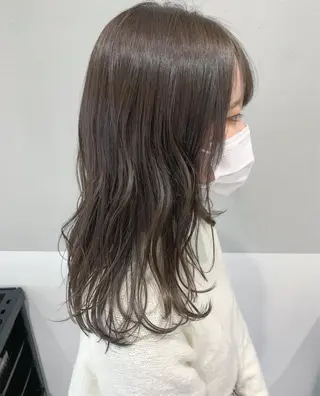 セミロング カラー minami🪷 暖色カラーのヘアスタイル