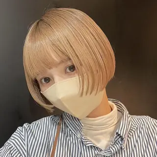 ショート カラー 🌱ボブ/レイヤー/ ベージュ/あやみ✨のヘアスタイル