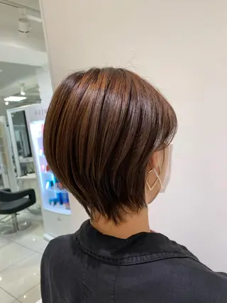 ショート カラー 【センターパート/ マッシュ】ryokaのヘアスタイル