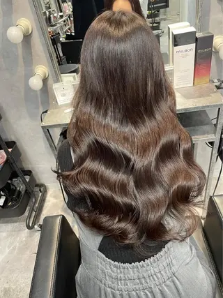 セミロング カラー mimiiy梅田 中崎町ハイトーンのヘアスタイル