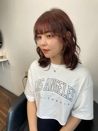 ミディアム カラー パーマ ヘアアレンジ 🌼memoto 東三国店🌼のマツエク・マツパデザイン