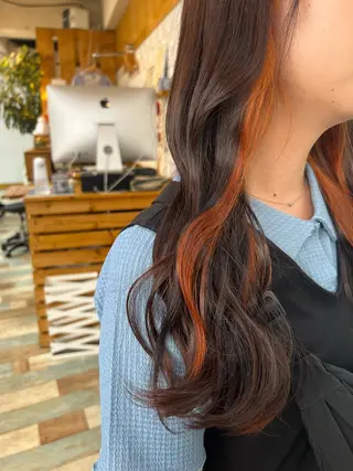 ロング カラー KANA/ボブ/ インナーカラー/艶髪のヘアスタイル
