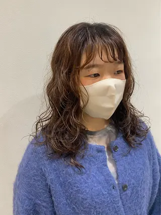 ミディアム パーマ ♡オシャ髪♡AI ✂️newi町田のヘアスタイル