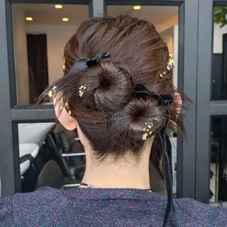 セミロング ヘアアレンジ ヘアアレンジ/透明感 カラー/AKARIのヘアスタイル