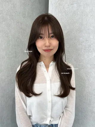 ロング カラー v-lab studio所属・韓国レイヤーカット/ 艶カラー/ noaのヘアスタイル