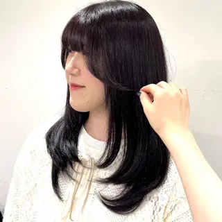 セミロング カラー 無料カットモデル ユナのヘアスタイル
