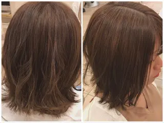 ミディアム カラー 斎藤 彩香のヘアスタイル