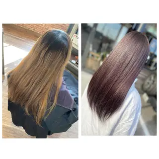 ロング カラー ハイライト/インナー /ブリーチ/レイヤーのヘアスタイル