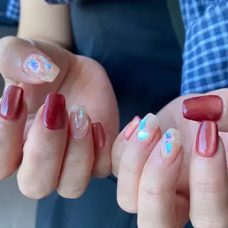 ネイル amuse 手書きニュアンスのネイルデザイン