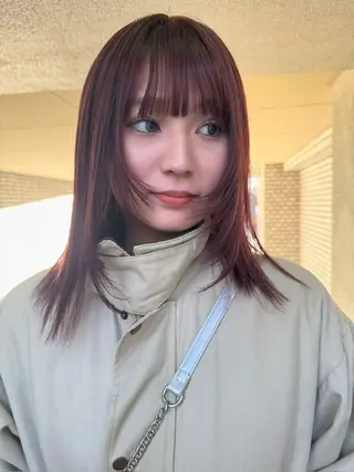 カラー ブリーチカラー🎀 韓国風/寺門美優のヘアスタイル