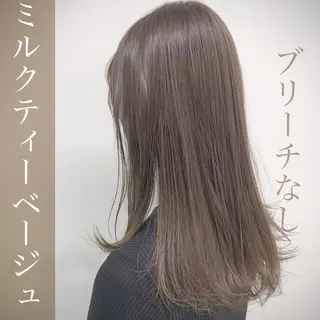 セミロング カラー レイヤーカット 透明感カラーのヘアスタイル