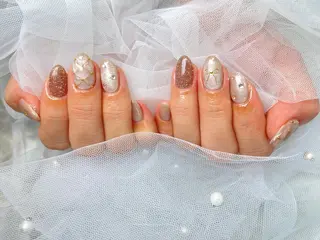 ミディアム ネイルリボン 石田のネイルデザイン