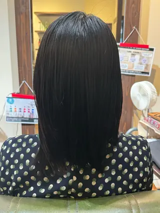 セミロング なぎさ/ﾏﾂﾊﾟ ｽﾄﾚｰﾄ/ｶﾗｰのヘアスタイル