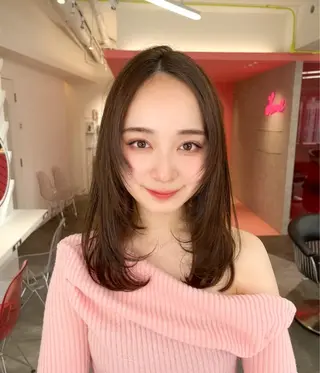 ミディアム 山崎/ボブ縮毛矯正 レイヤー髪質改善のヘアスタイル