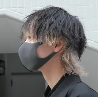 カラー メンズ ニュアンス/フェザー /ウルフ/伶馬のヘアスタイル