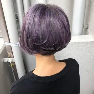 ショート カラー Lull (シェアサロンReco VIProom)所属・Lull1人美容室 バレイヤージュのヘアスタイル