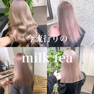 セミロング 有人/バレイヤージュ /シャドールーツのヘアスタイル